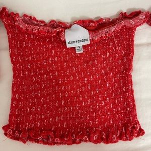 one of my favs! off the shoulder crop top!